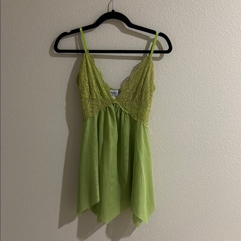 Princess Polly Green Asymmetrical Hem Slip Dress